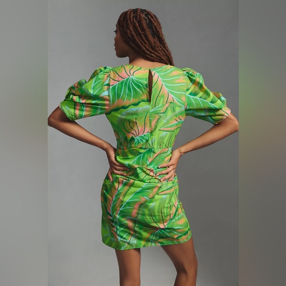 Anthropologie Farm Rio Puff-Sleeve Mini Dress - Picture 2 of 12